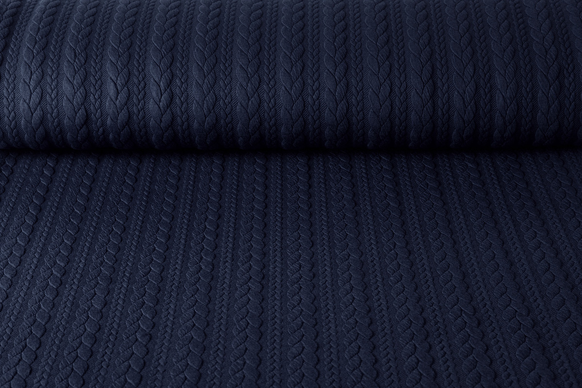 Gebreide kabel stof tricot Marine