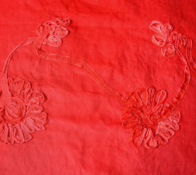21 W 100% Katoen Corduroy Rib Lint Rood