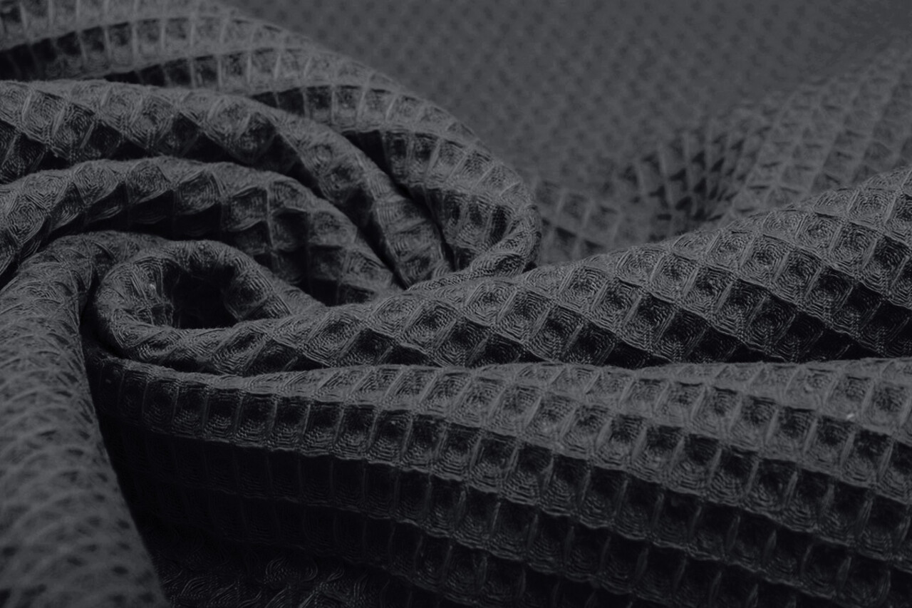 Oeko-Tex®  Waffelpiqué Baumwolle Dunkelgrau
