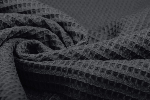 Oeko-Tex®  Waffelpiqué Baumwolle Dunkelgrau