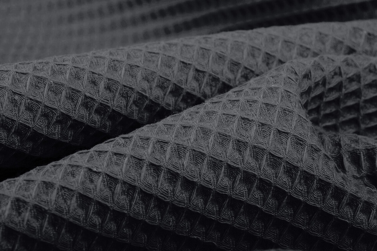 Oeko-Tex®  Waffelpiqué Baumwolle Dunkelgrau