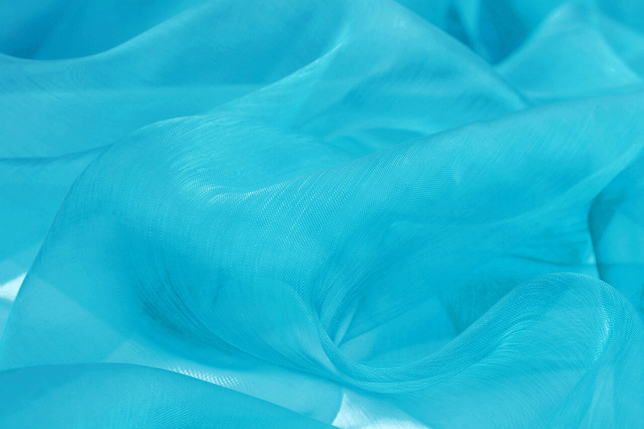 Organza Stoff Petrol Blau
