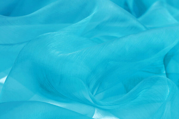 Organza Stoff Petrol Blau