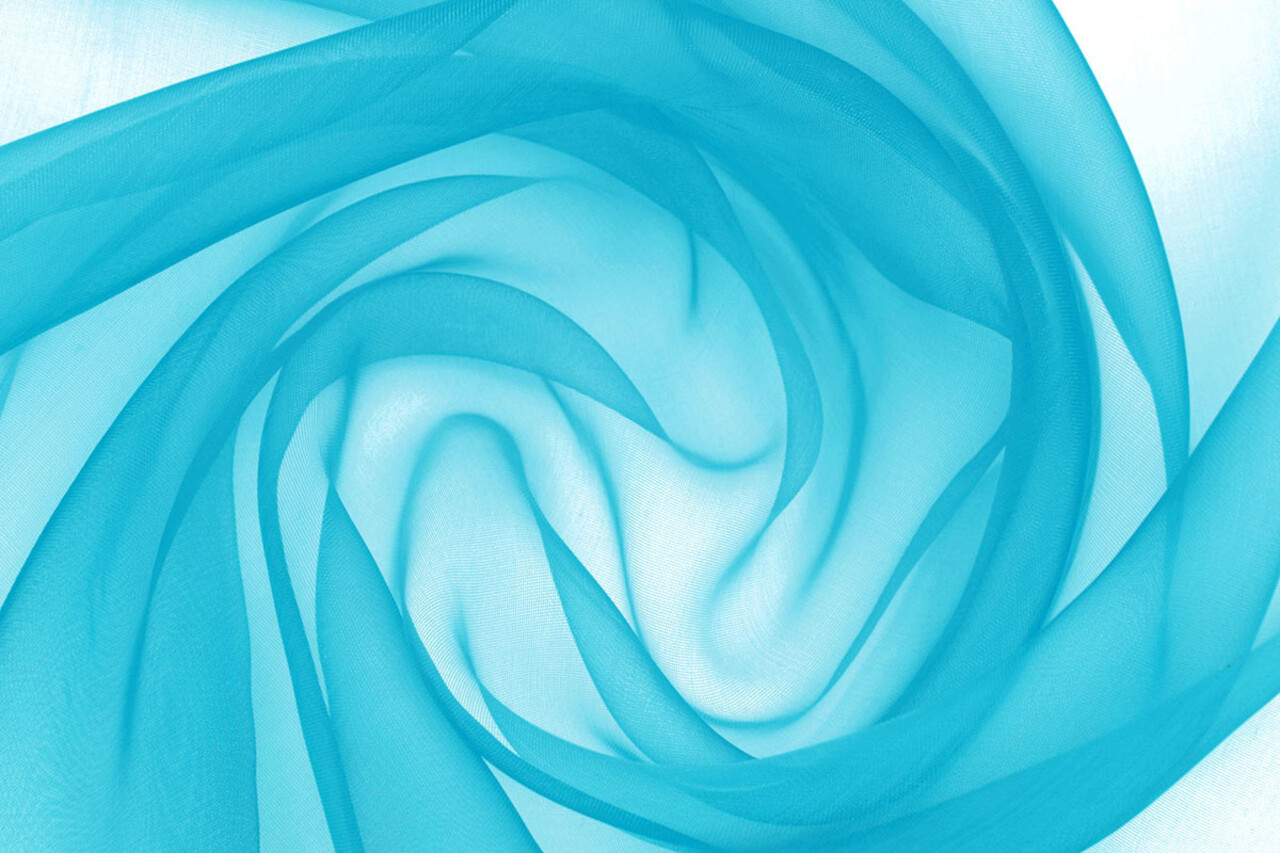 Organza Stoff Petrol Blau