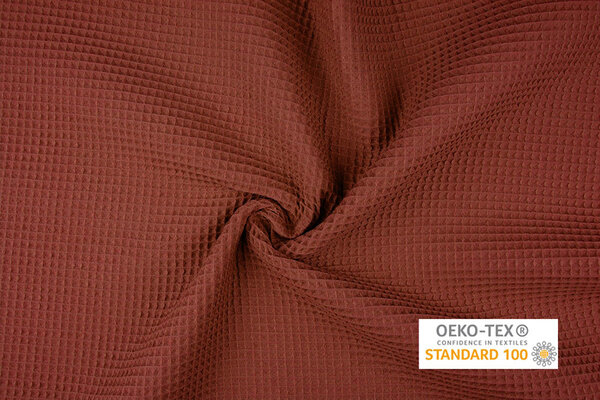 Oeko-Tex® Wafel Katoen Roest Brique Oeko-Tex® Wafel Katoen Roest Brique