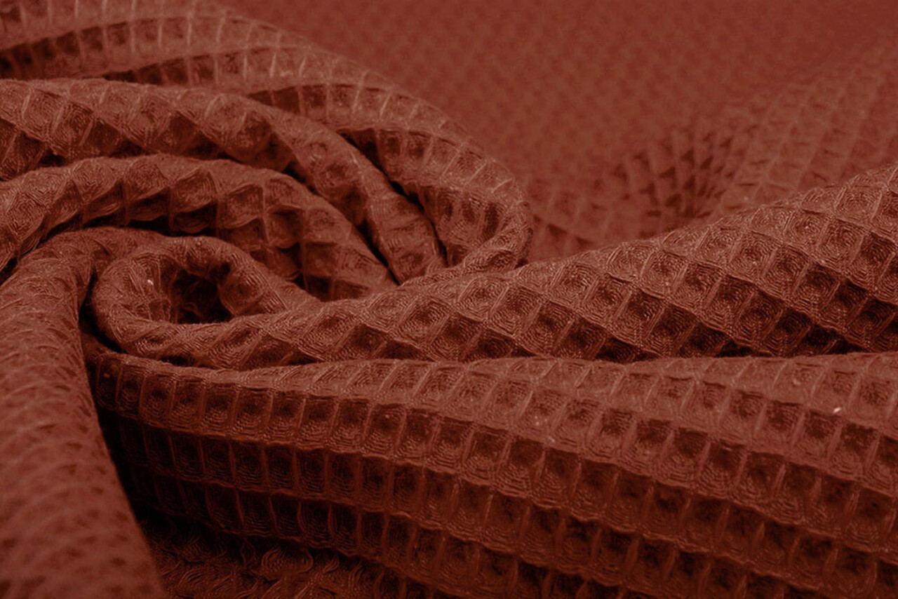 Oeko-Tex® Wafel Katoen Roest Brique Oeko-Tex® Wafel Katoen Roest Brique