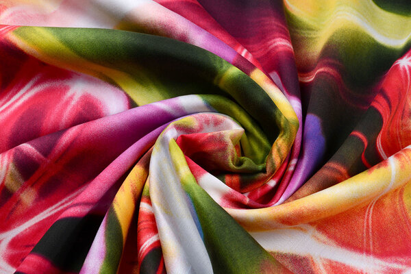 100% Viscose Digital Printed Neon Pink Green