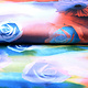 100% Viscose Digital Printed Gerbera and Rose Blue