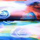 100% Viskose Digital Printed Gerbera und Rose Blue