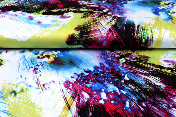 100% Viscose Digitaal Print Arti Lime