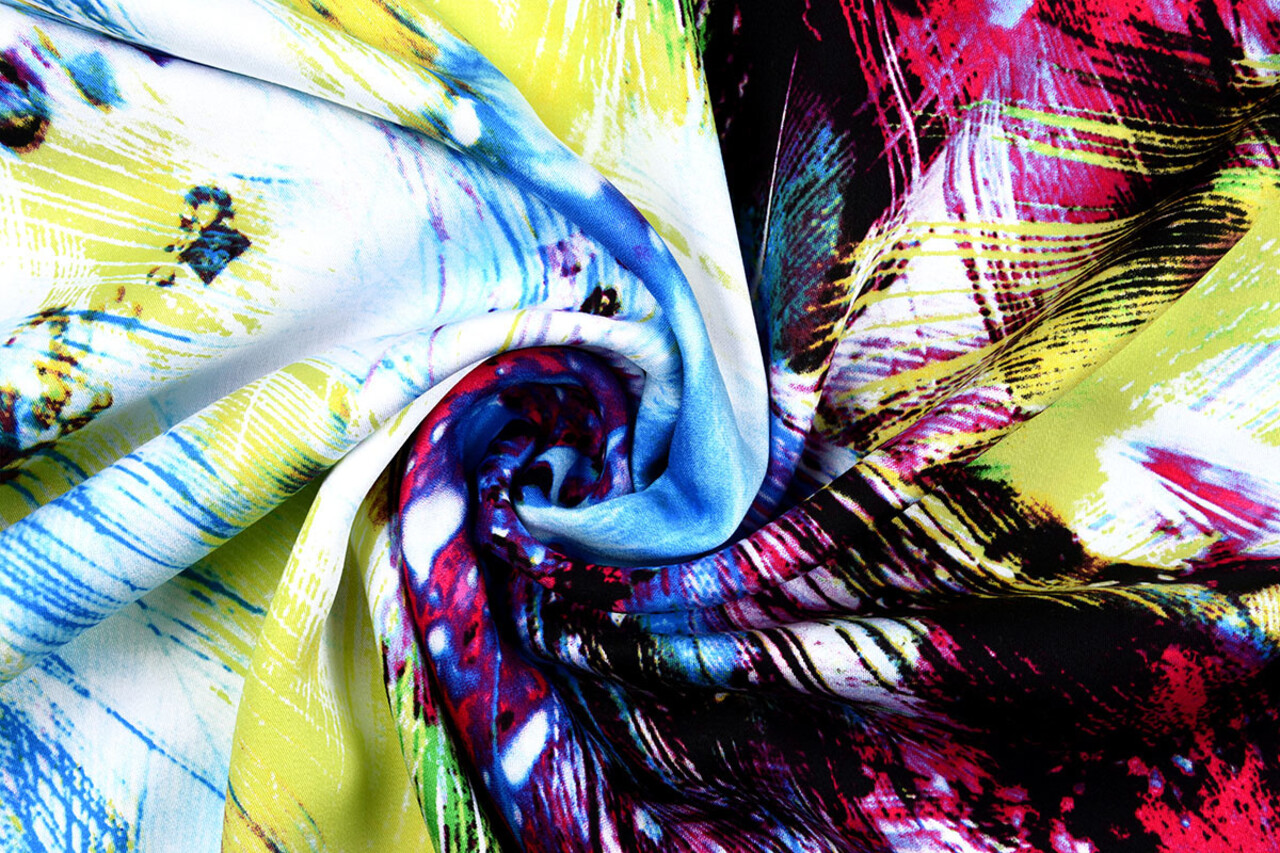 100% Viscose Digitaal Print Arti Lime