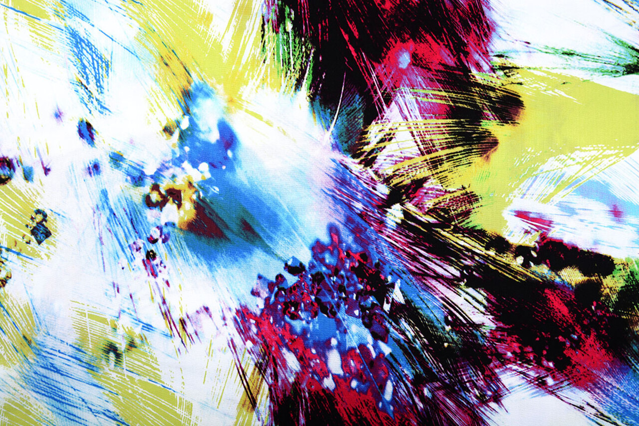 100% Viscose Digitaal Print Arti Lime