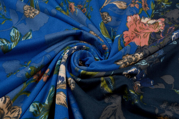 Lycra Jersey Simmer Flowery Two-tone Blue