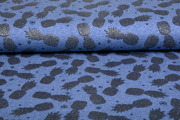 Mi & Joe Mi & Joe Cotton Jersey Ananas Donker jeans melange Mi & Joe Mi & Joe Cotton Jersey Ananas Donker jeans melange