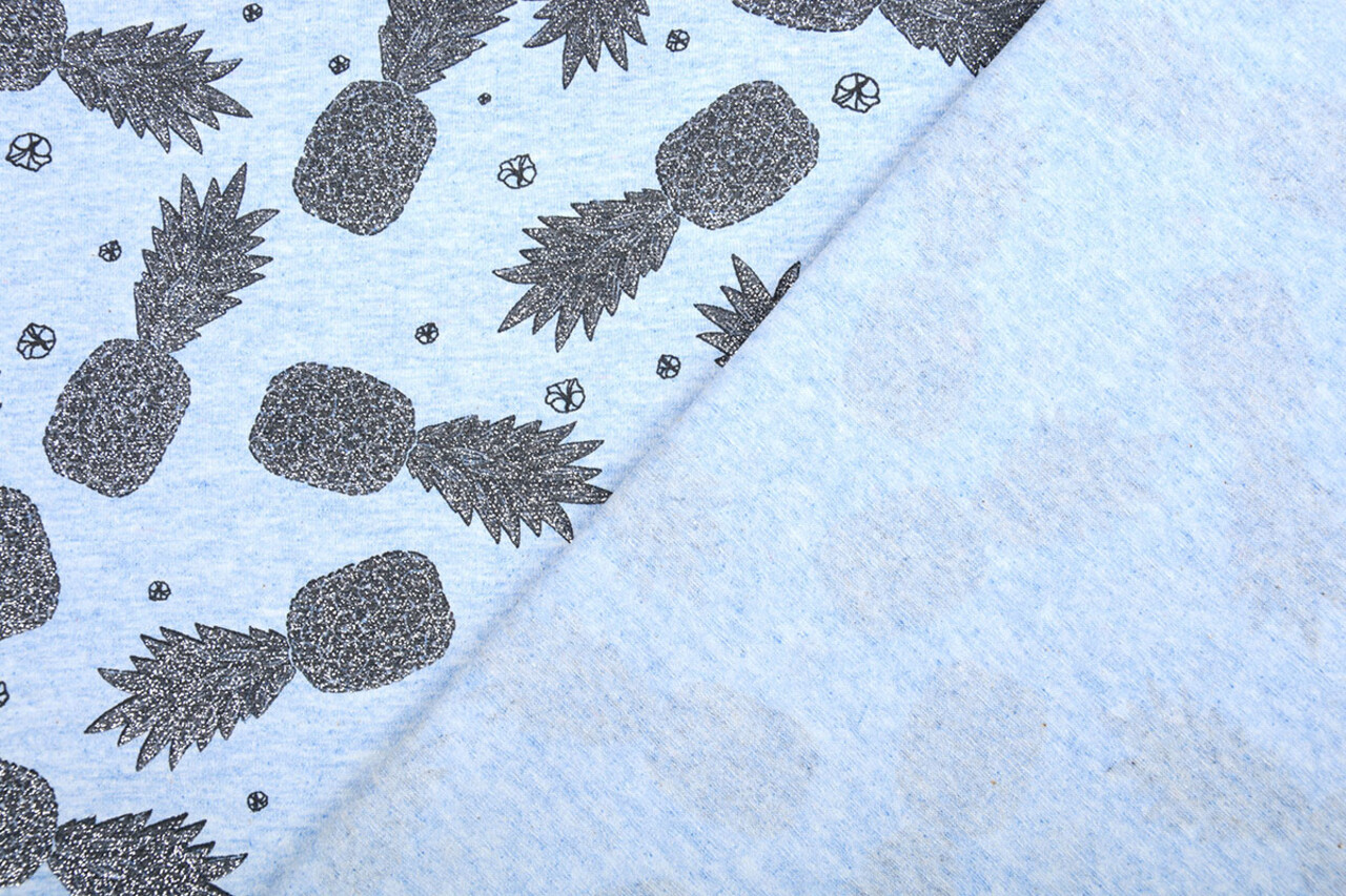 Mi & Joe Mi & Joe Cotton Jersey Ananas Licht blauw melange