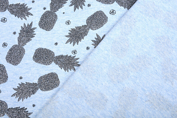 Mi & Joe Mi & Joe Jersey Stoff Baumwolle Ananas Hellblau Meliert