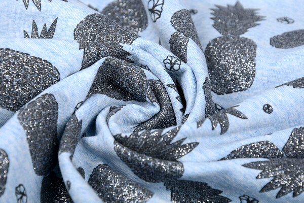 Mi & Joe Mi & Joe Cotone Jersey Ananas Azzurro Chiaro Mélange Mi & Joe Mi & Joe Cotone Jersey Ananas Azzurro Chiaro Mélange