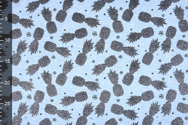 Mi & Joe Mi & Joe Cotton Jersey Ananas Licht blauw melange