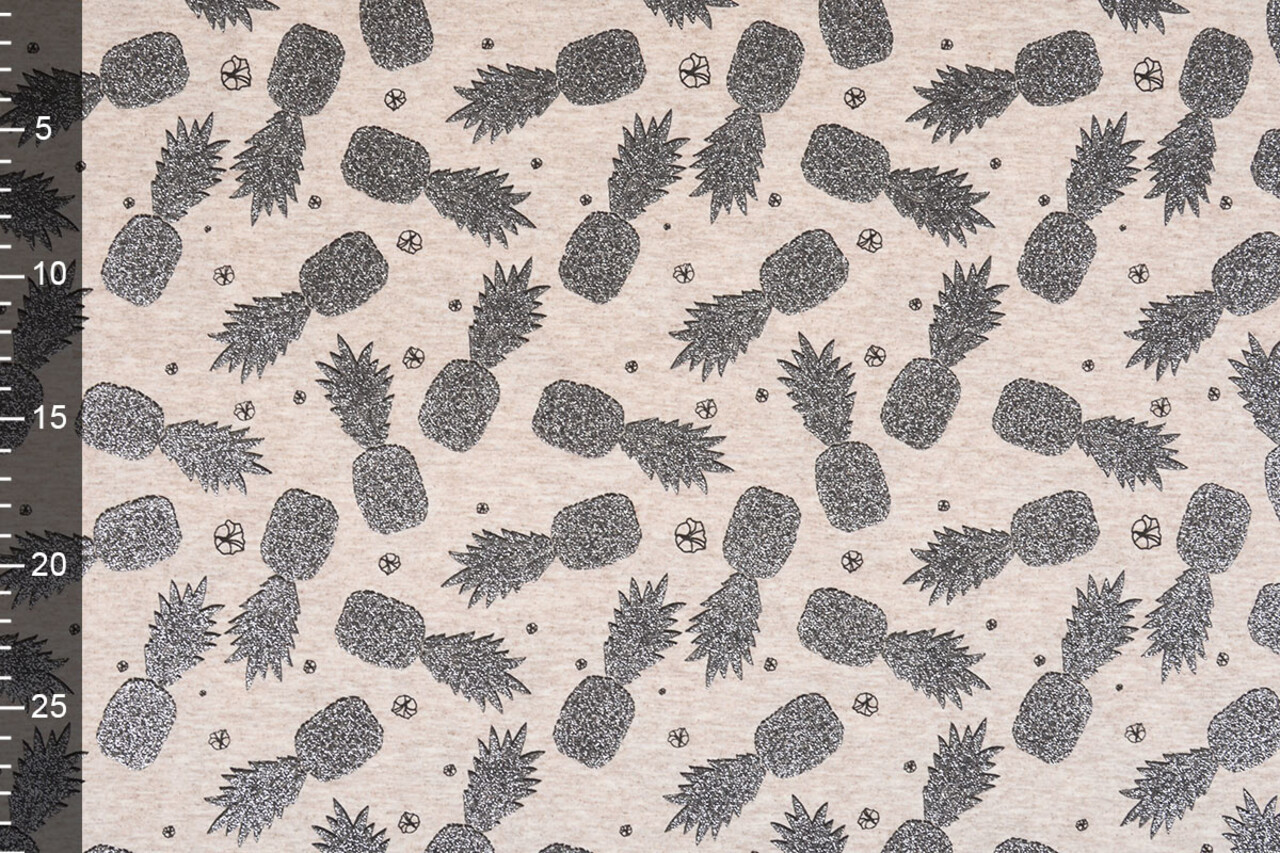 Mi & Joe Mi & Joe Jersey Stoff Baumwolle Ananas Beige Meliert