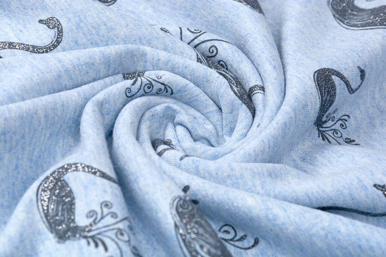 Mi & Joe Mi & Joe Cotton Jersey Zwaan Licht blauw melange