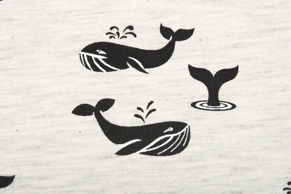 Mi & Joe Mi & Joe French Terry Whale Creme Melange Mi & Joe Mi & Joe French Terry Whale Creme Melange