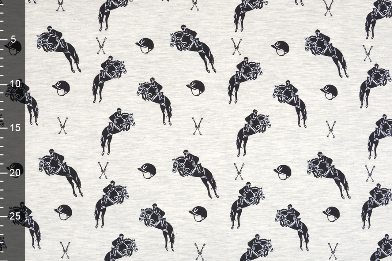 Mi & Joe Mi & Joe French Terry Jumping Horse Creme Melange Mi & Joe Mi & Joe French Terry Jumping Horse Creme Melange