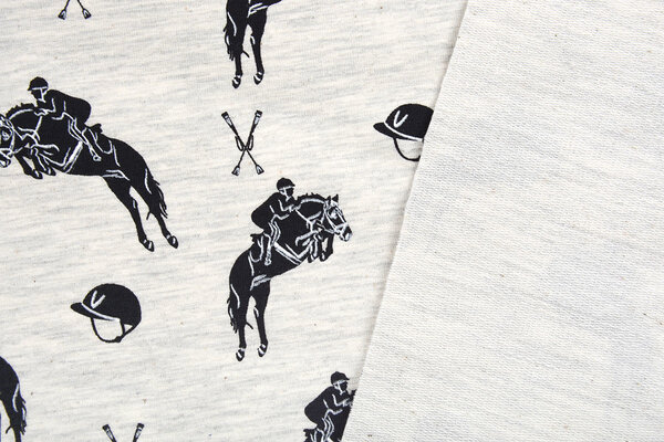 Mi & Joe Mi & Joe French Terry Jumping Horse Creme Melange Mi & Joe Mi & Joe French Terry Jumping Horse Creme Melange