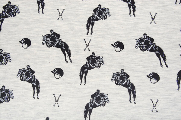 Mi & Joe Mi & Joe French Terry Jumping Horse Creme Melange Mi & Joe Mi & Joe French Terry Jumping Horse Creme Melange