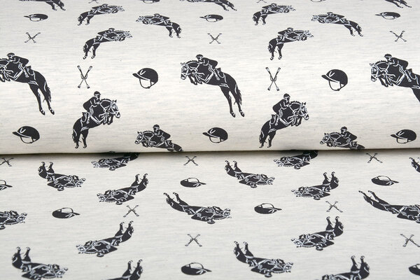 Mi & Joe Mi & Joe French Terry Jumping Horse Creme Melange Mi & Joe Mi & Joe French Terry Jumping Horse Creme Melange