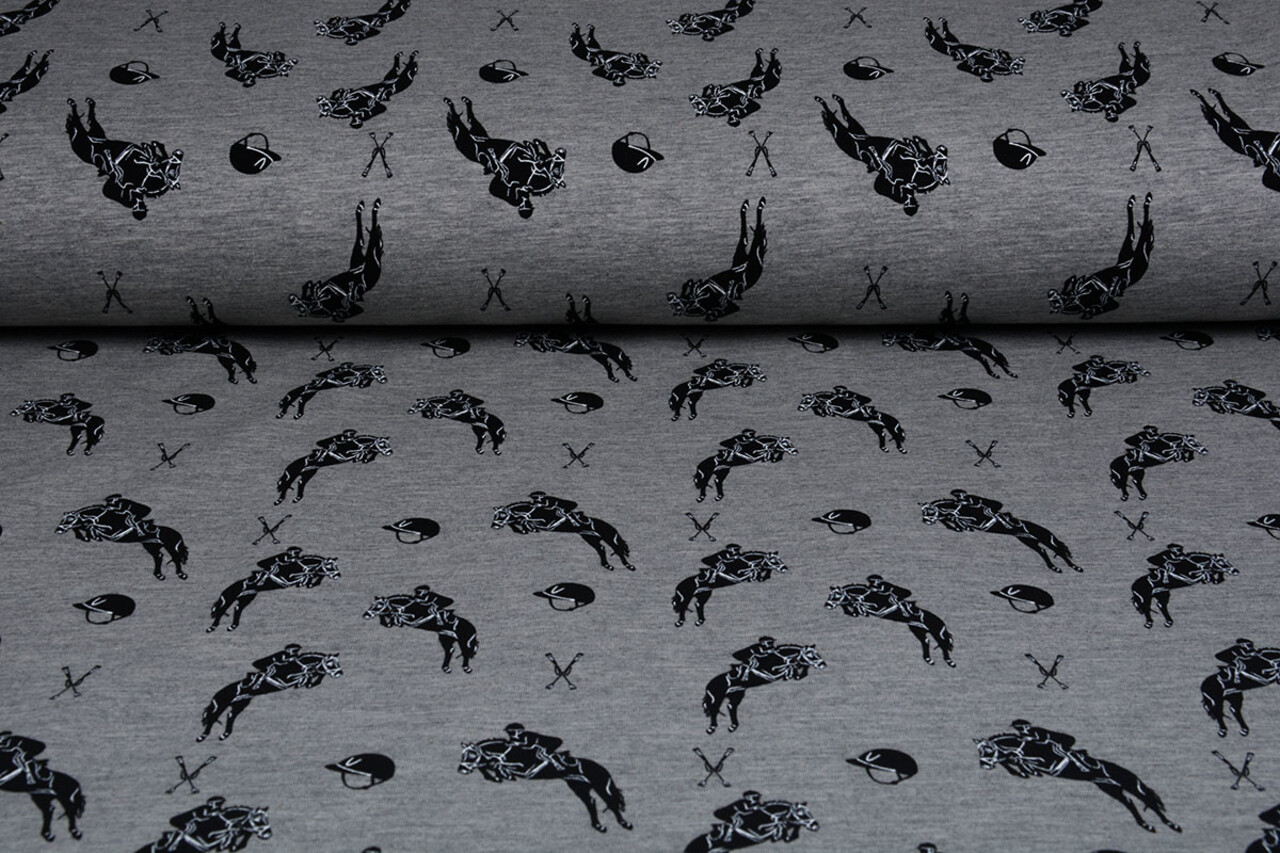 Mi & Joe Mi & Joe French Terry Jumping Horse Grey Melange Mi & Joe Mi & Joe French Terry Jumping Horse Grey Melange