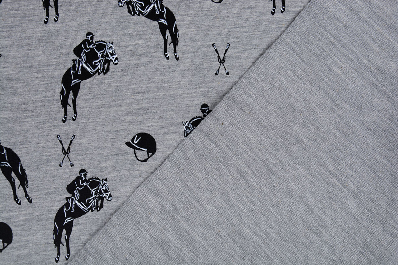 Mi & Joe Mi & Joe French Terry Jumping Horse Grey Melange Mi & Joe Mi & Joe French Terry Jumping Horse Grey Melange