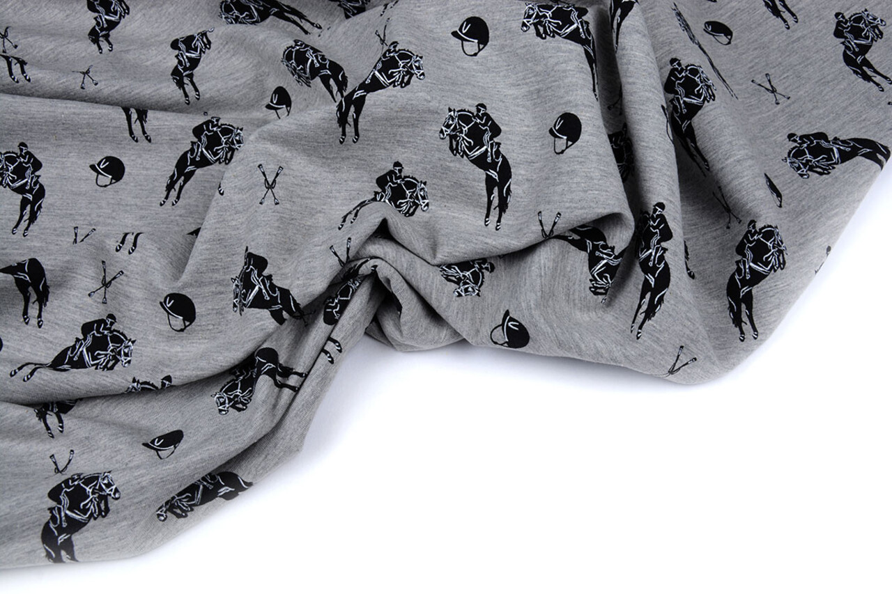 Mi & Joe Mi & Joe French Terry Springpferd Grau Meliert Mi & Joe Mi & Joe French Terry Springpferd Grau Meliert