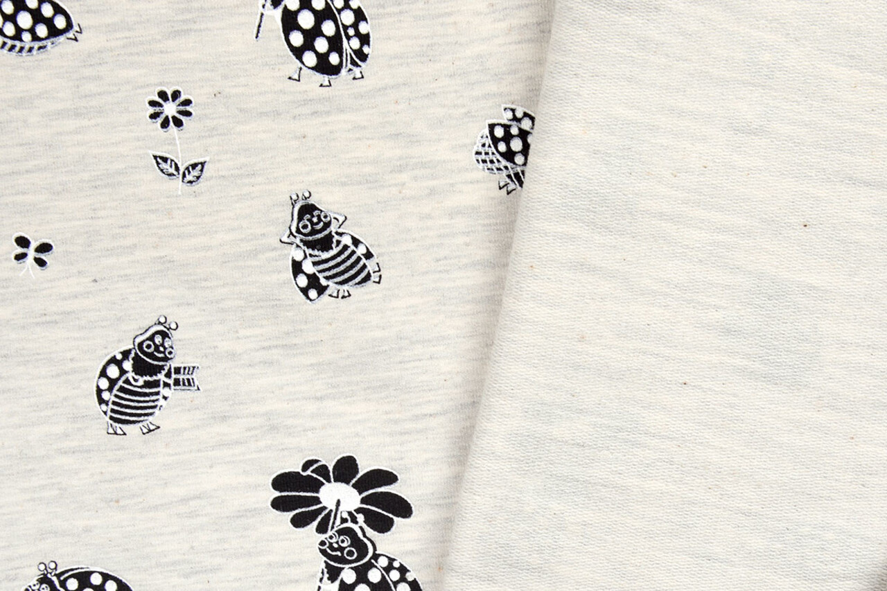 Mi & Joe Mi & Joe French Terry Marienkäfer met bloem Creme Meliert