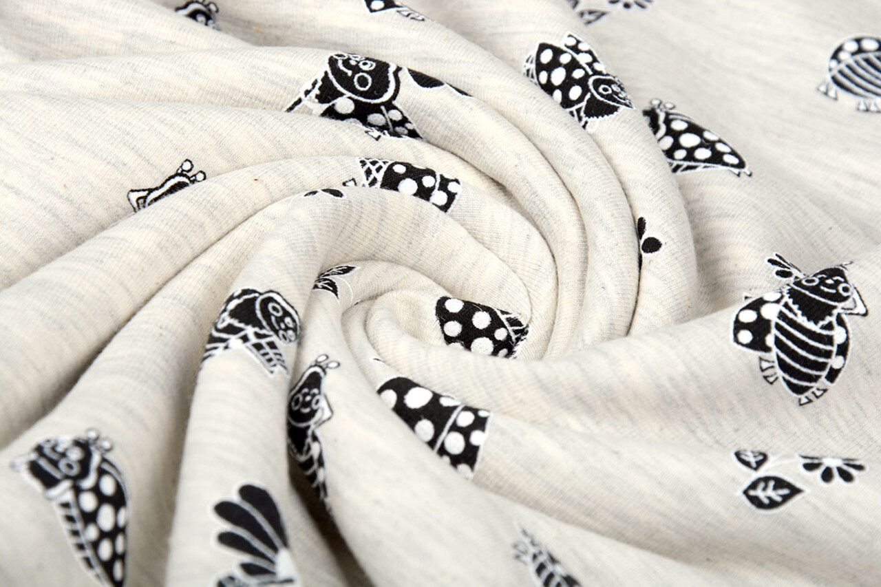 Mi & Joe Mi & Joe French Terry Lieveheersbeestje met bloem Creme Melange