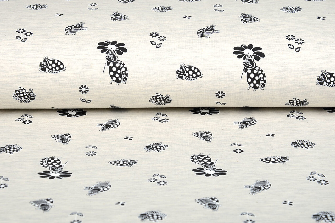 Mi & Joe Mi & Joe French Terry Lieveheersbeestje met bloem Creme Melange