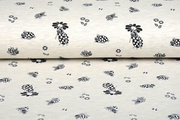 Mi & Joe Mi & Joe French Terry Lieveheersbeestje met bloem Creme Melange