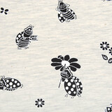 Mi & Joe Mi & Joe French Terry Lady Bug with a flower Creme Melange Mi & Joe Mi & Joe French Terry Lady Bug with a flower Creme Melange