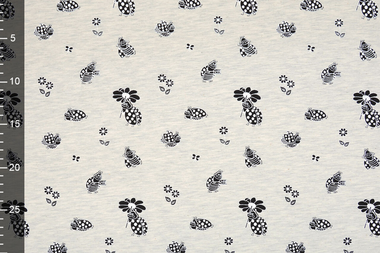 Mi & Joe Mi & Joe French Terry Marienkäfer met bloem Creme Meliert