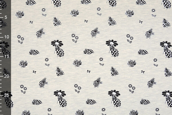 Mi & Joe Mi & Joe French Terry Marienkäfer met bloem Creme Meliert