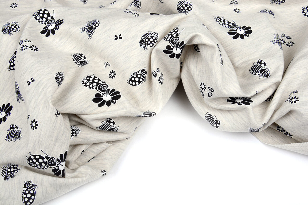 Mi & Joe Mi & Joe French Terry Lieveheersbeestje met bloem Creme Melange