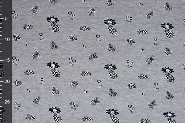 Mi & Joe Mi & Joe French Terry Lady Bug with a flower Grey Melange Mi & Joe Mi & Joe French Terry Lady Bug with a flower Grey Melange