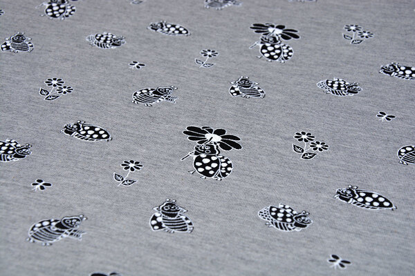 Mi & Joe Mi & Joe French Terry Lady Bug with a flower Grey Melange Mi & Joe Mi & Joe French Terry Lady Bug with a flower Grey Melange