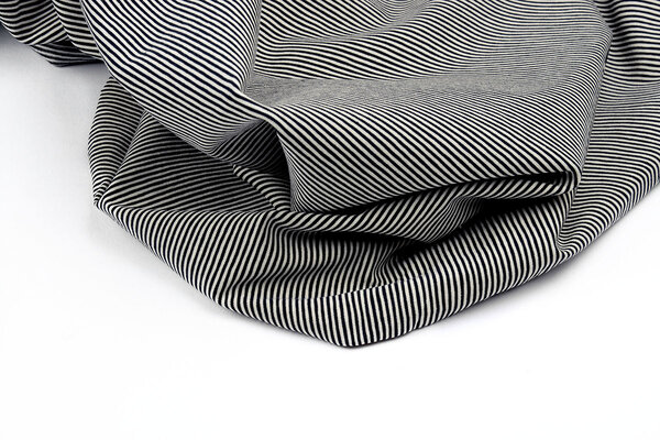 Cotton Jersey Klein Streep Marine Creme