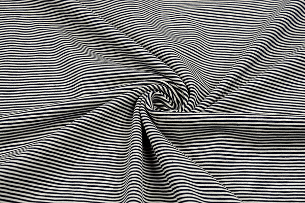 Cotton Jersey Small Stripe Navy Creme Cotton Jersey Small Stripe Navy Creme