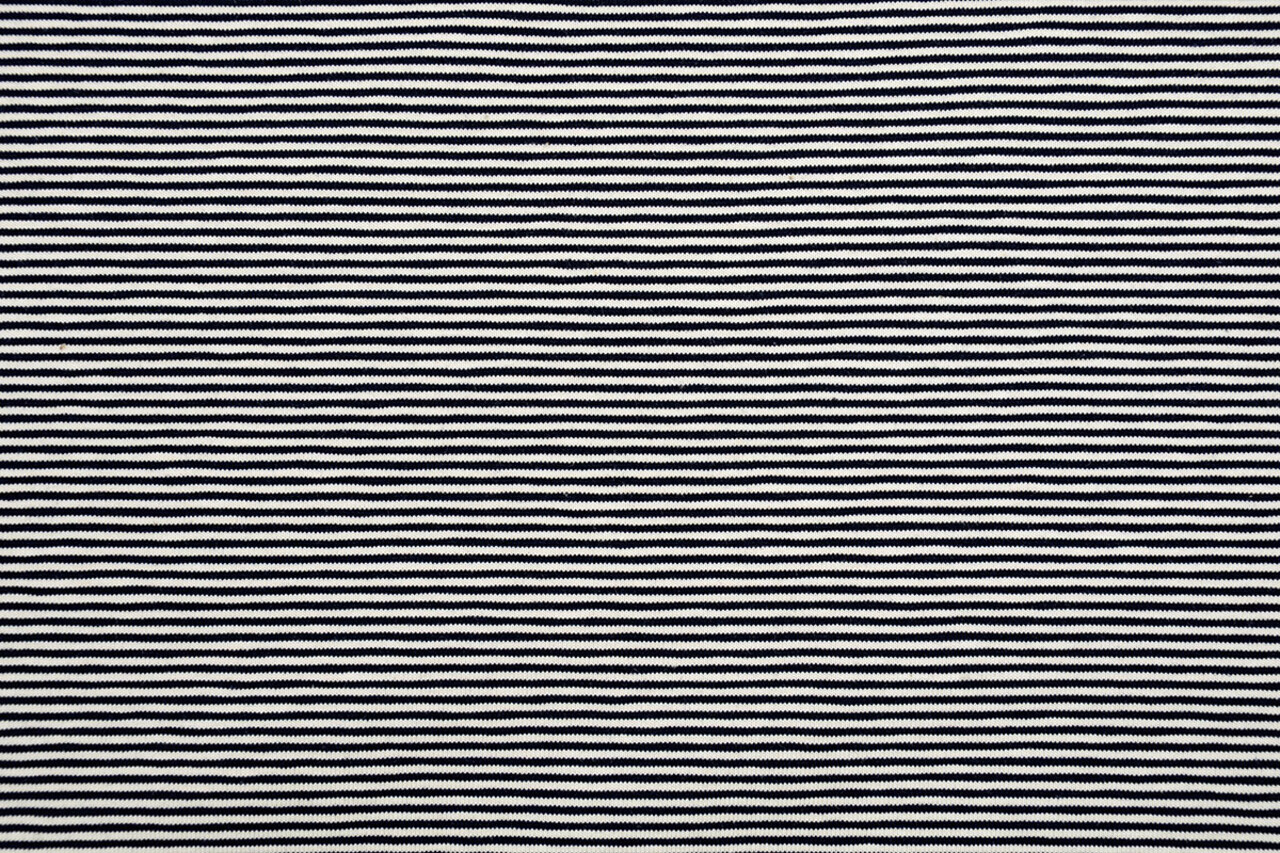 Cotone Jersey Piccolo Riga Blu Navy Crema Cotone Jersey Piccolo Riga Blu Navy Crema