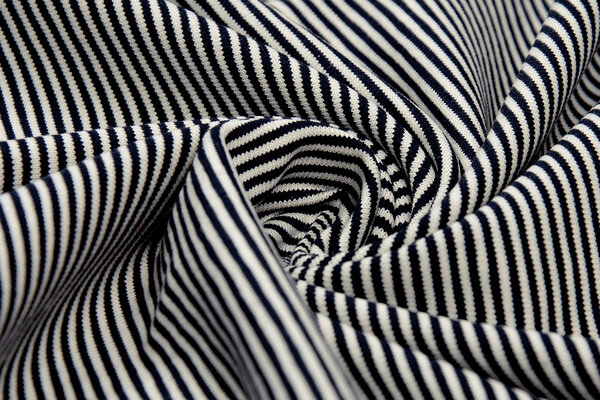 Cotton Jersey Small Stripe Navy Creme Cotton Jersey Small Stripe Navy Creme