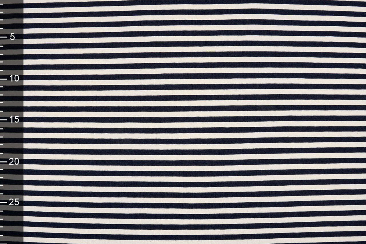 Cotton Jersey Stripe Creme Navy Cotton Jersey Stripe Creme Navy