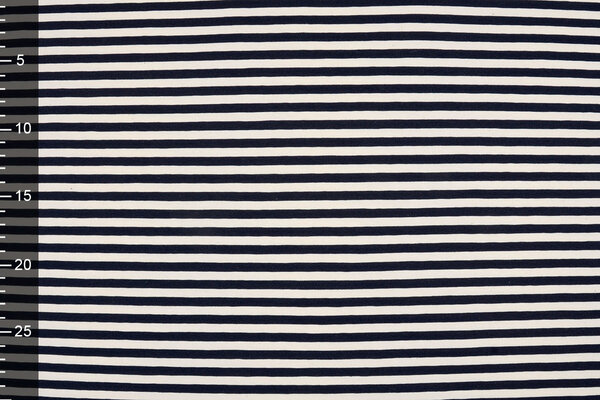 Baumwolljersey Streifen Creme Marineblau Baumwolljersey Streifen Creme Marineblau
