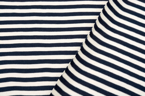 Cotton Jersey Streep Creme Marine Cotton Jersey Streep Creme Marine