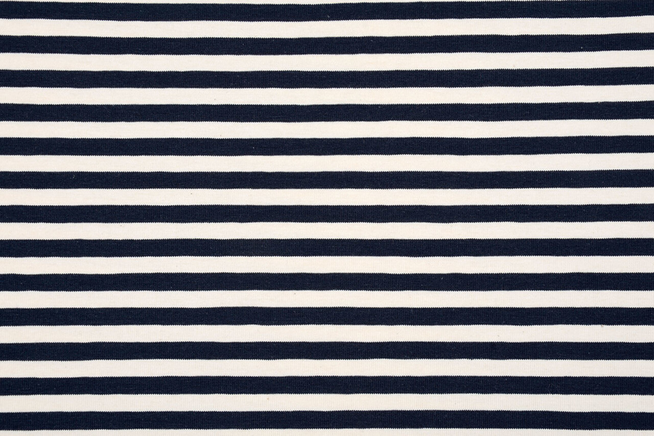 Baumwolljersey Streifen Creme Marineblau Baumwolljersey Streifen Creme Marineblau